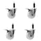Service Caster 4'' Nylon Swivel 1'' Expanding Stem Caster Set Total Lock Brake, 4PK SCC-EXTTL20S414-NYS-1-4 - alternate 1